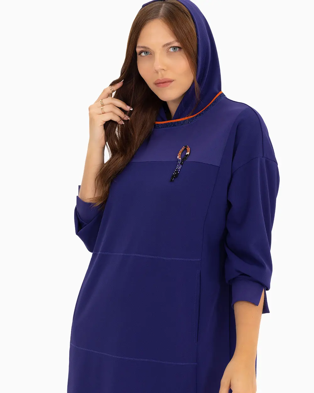 Büyük Beden Boncuk İşlemeli Tunik