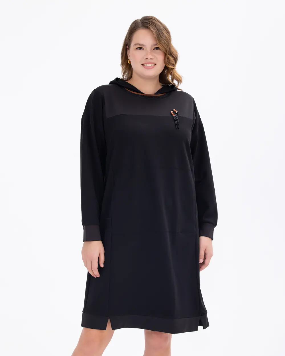 Büyük Beden Boncuk İşlemeli Tunik