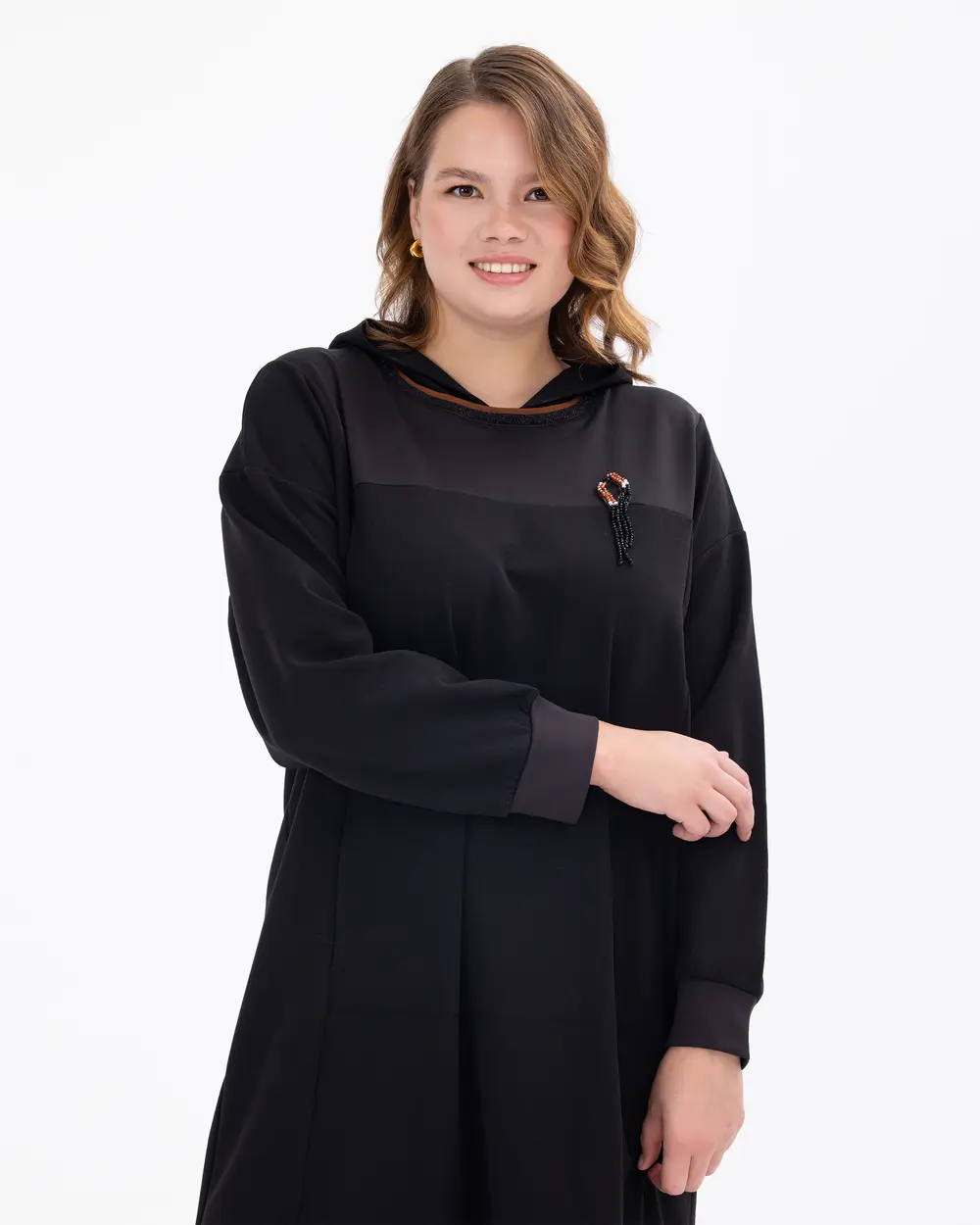 Büyük Beden Boncuk İşlemeli Tunik