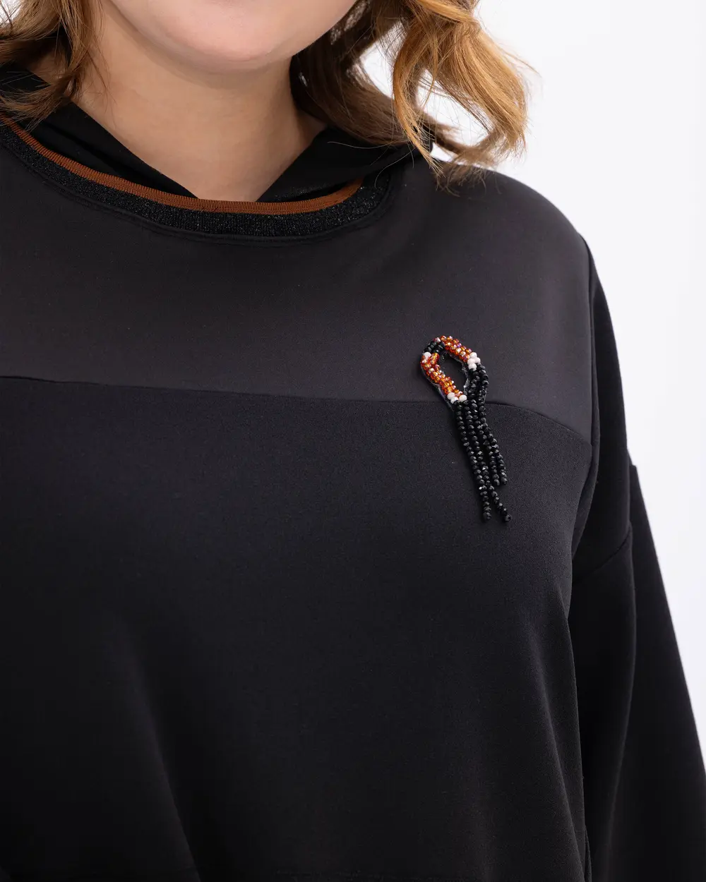 Büyük Beden Boncuk İşlemeli Tunik