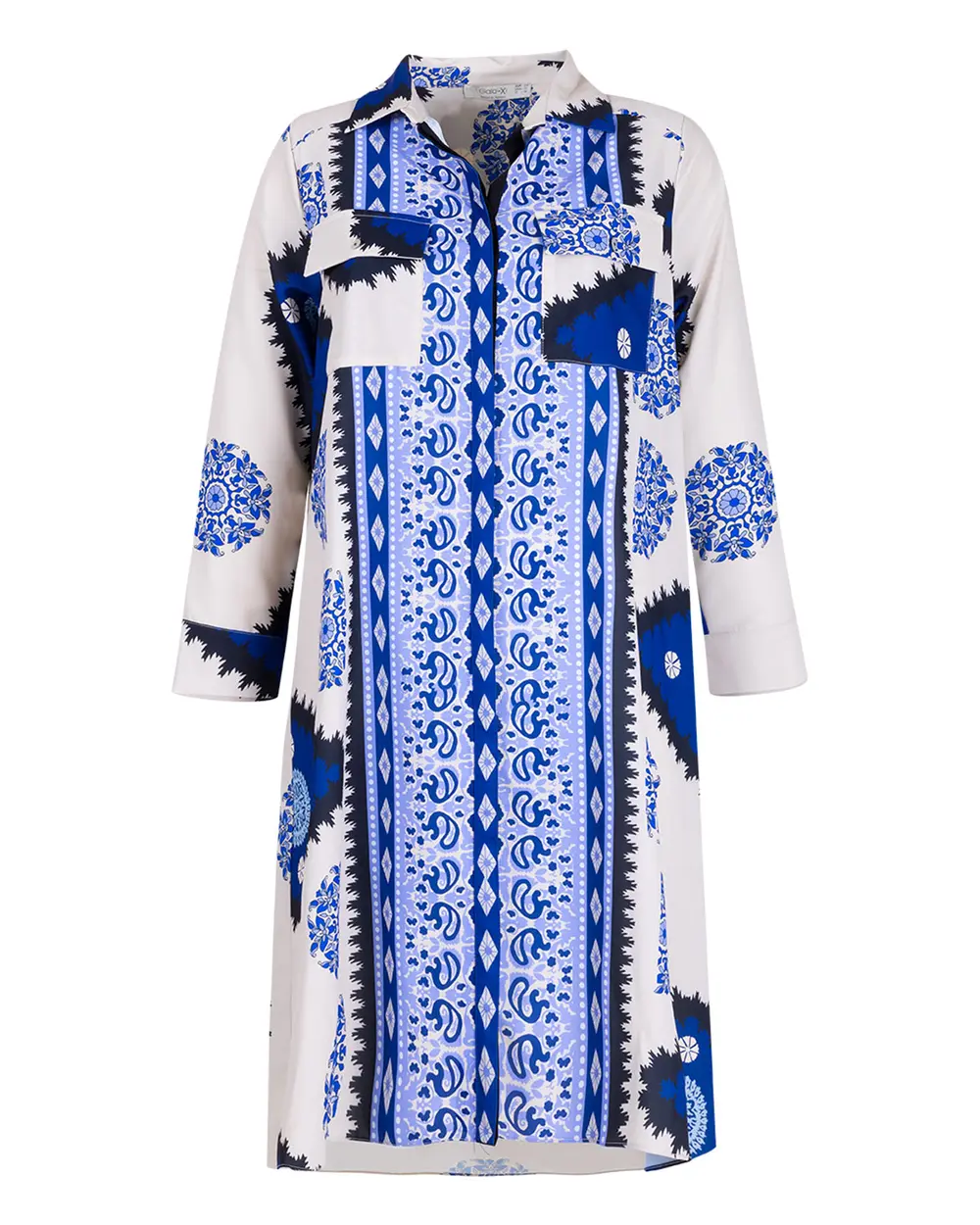 Büyük Beden Etnik Desenli Gömlek Tunik