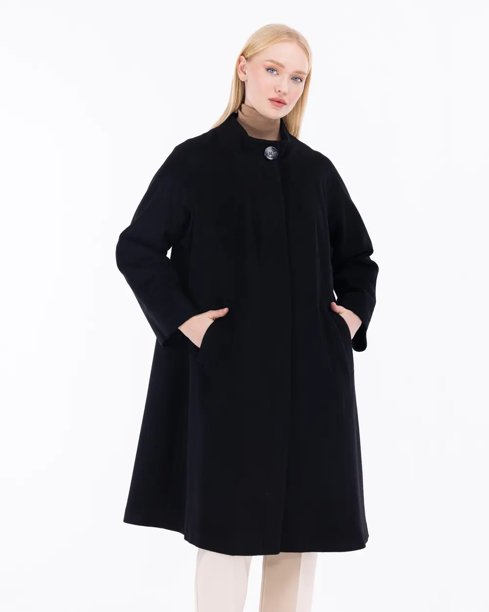 Büyük Beden Hakim Yaka Kaban