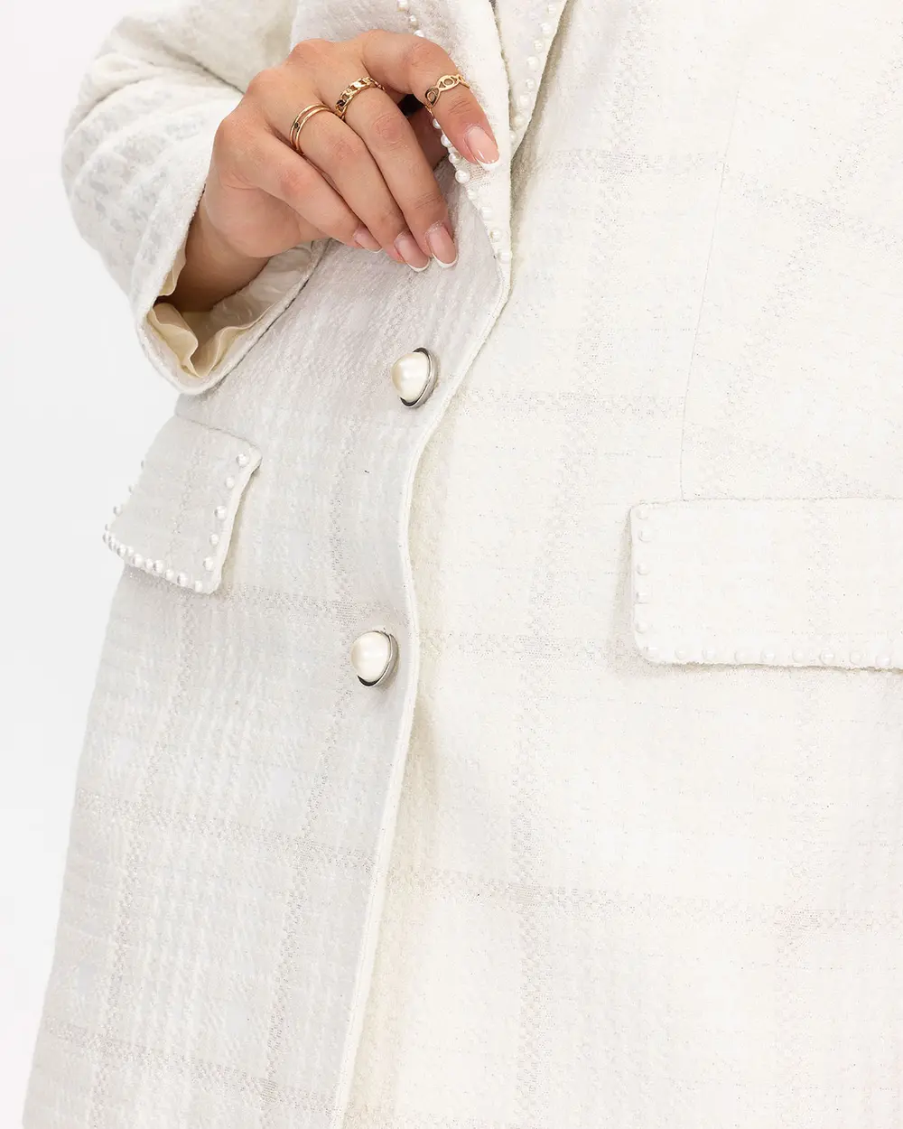 Plus Size Pearl Detailed Jacket