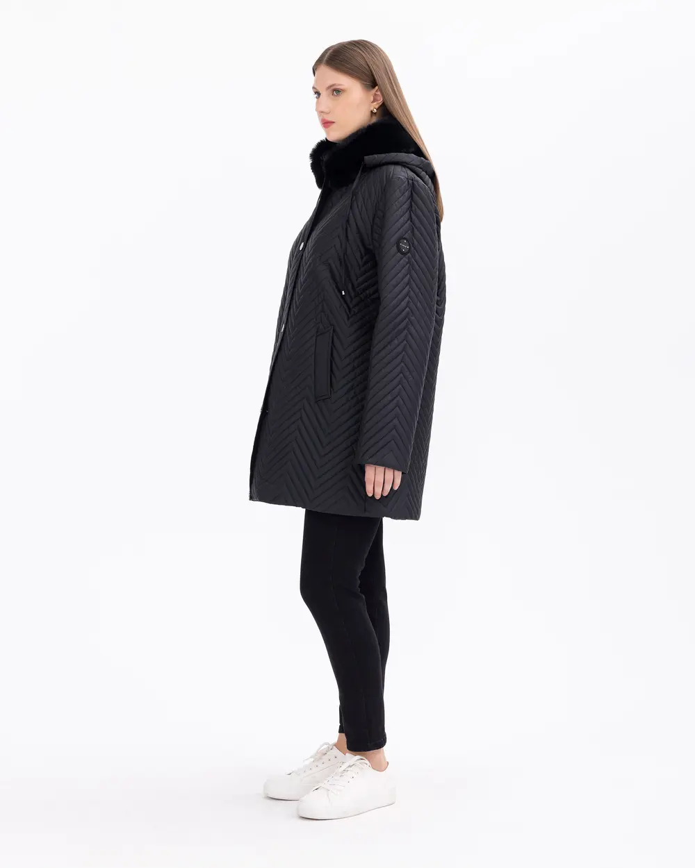 Büyük Beden Dikiş Detaylı Mont