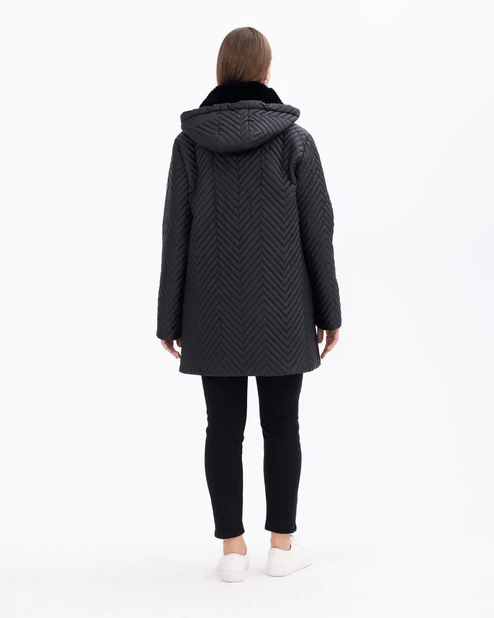 Büyük Beden Dikiş Detaylı Mont