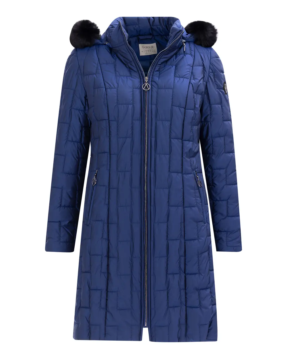 Büyük Beden Kapüşonlu Fermuarlı Şişme Kaban