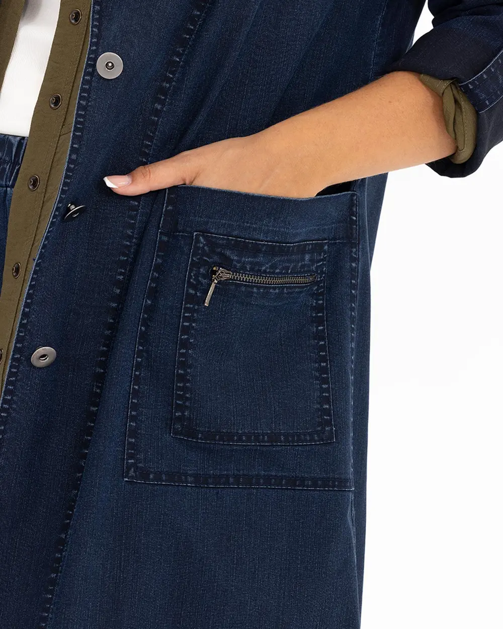 Büyük Beden Cep Detaylı Jean Kap