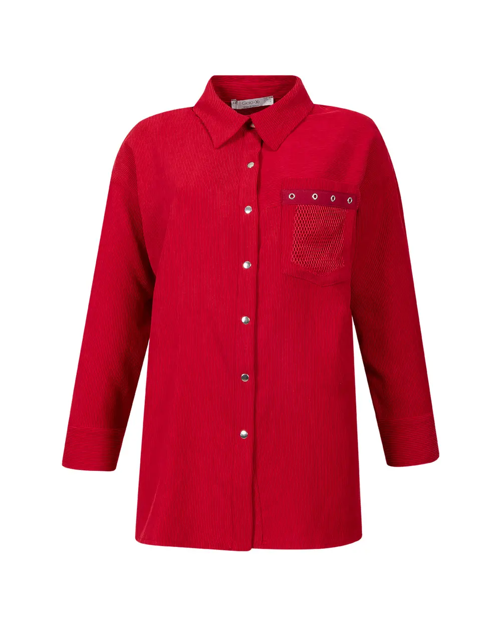 Plus Size Snap Button Shirt