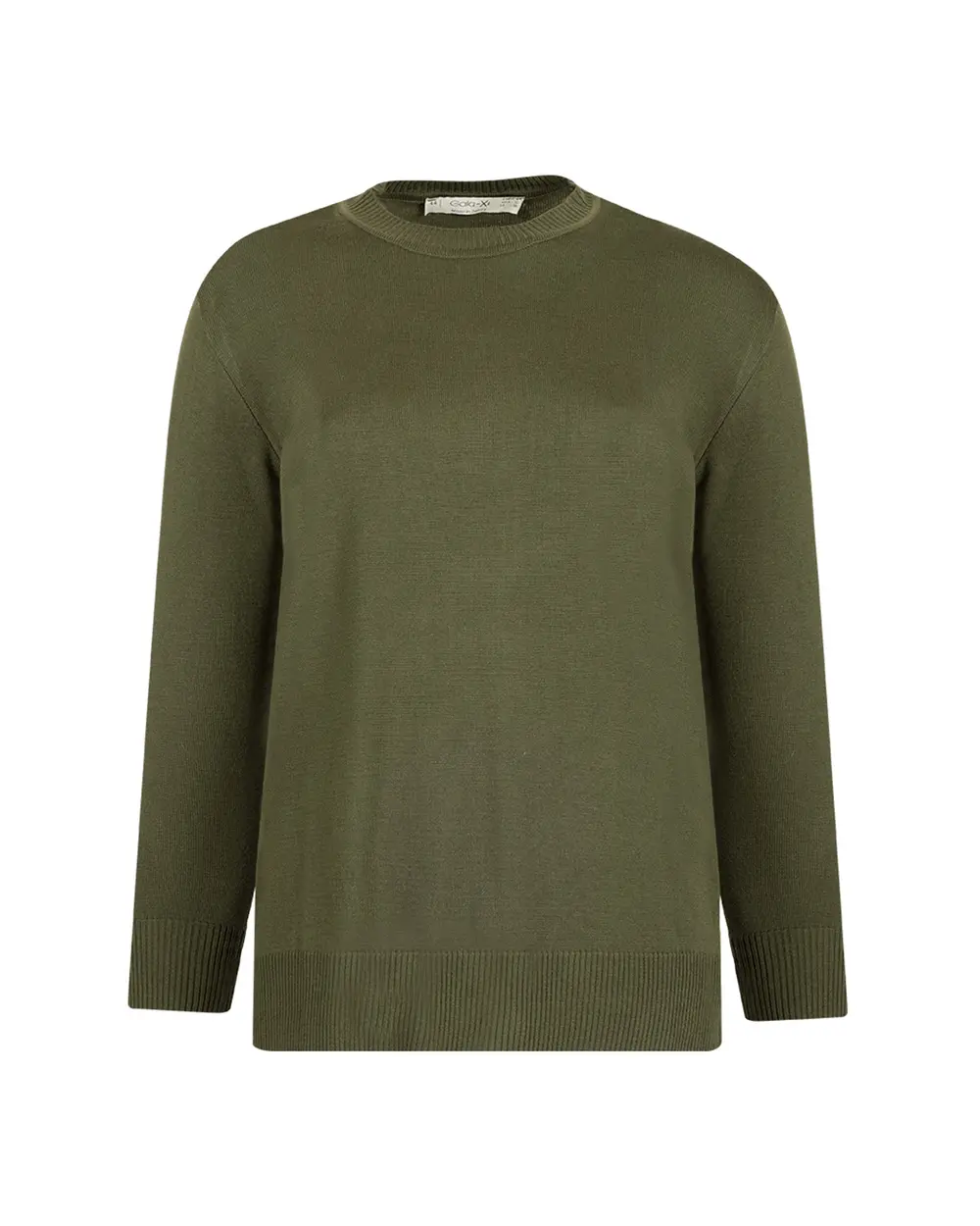 Büyük Beden Yuvarlak Yakalı Basic Triko Bluz