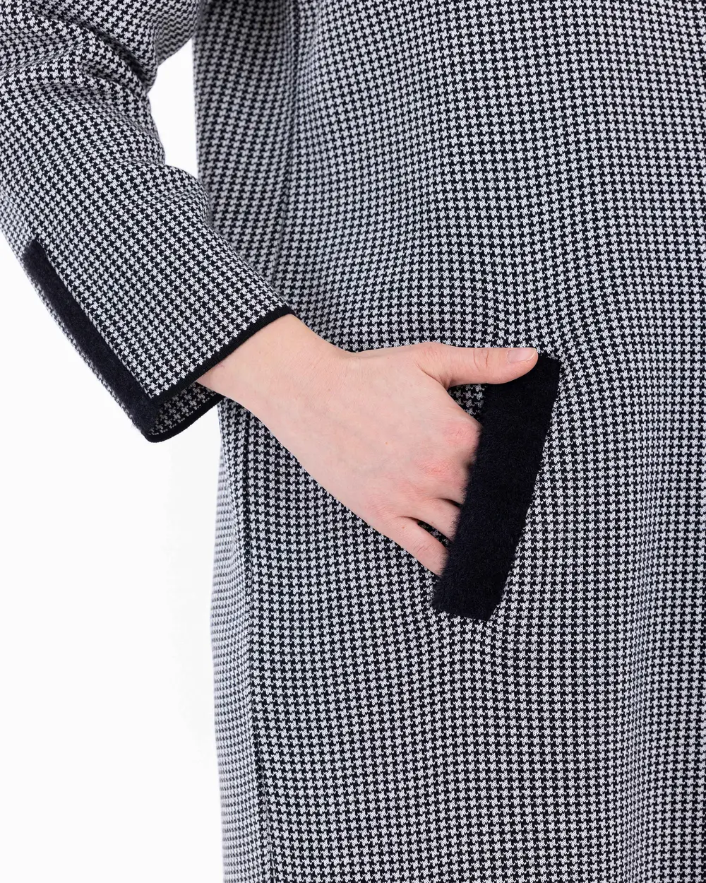 Büyük Beden Kareli Triko Hırka