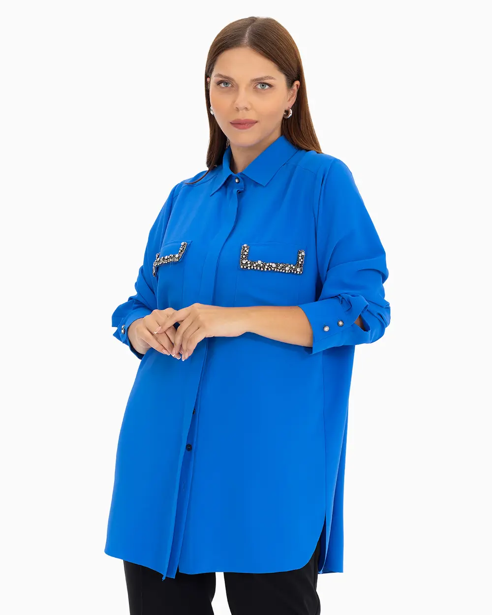 Büyük Beden Cep Detaylı Tunik