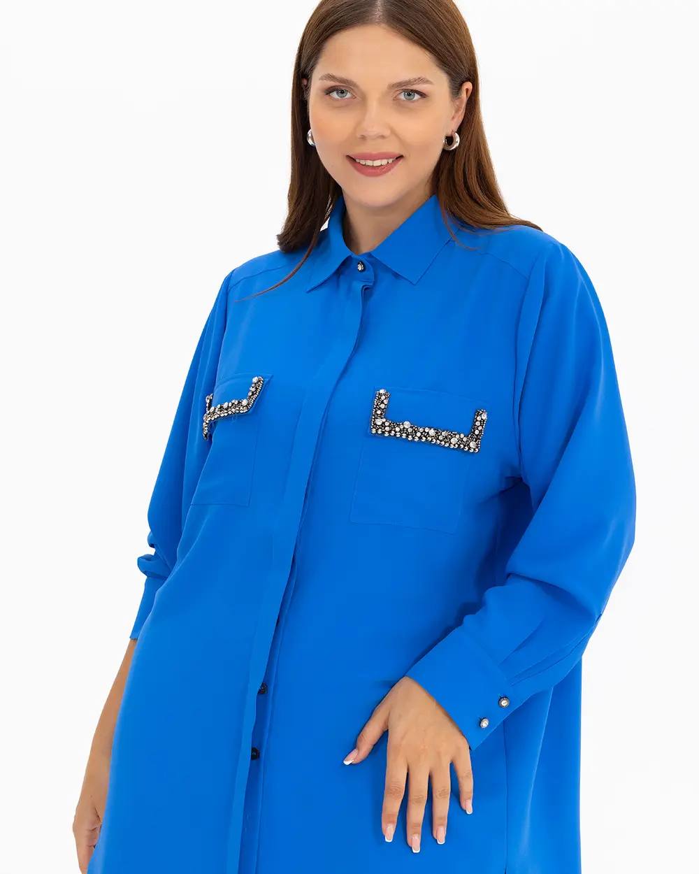 Büyük Beden Cep Detaylı Tunik