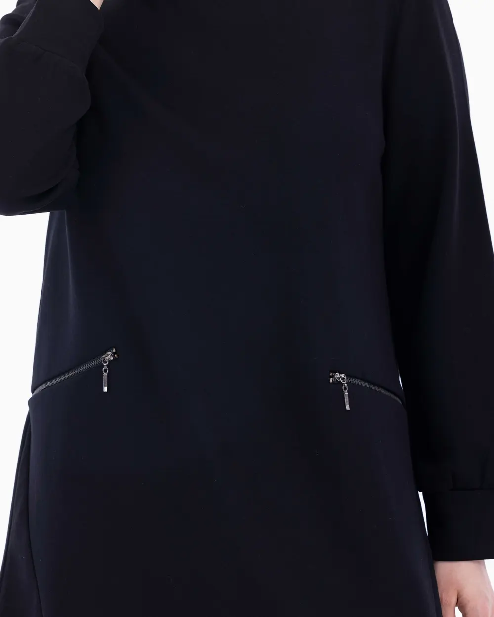 Plus Size Zipper Detailed Sweatshirt Tunic