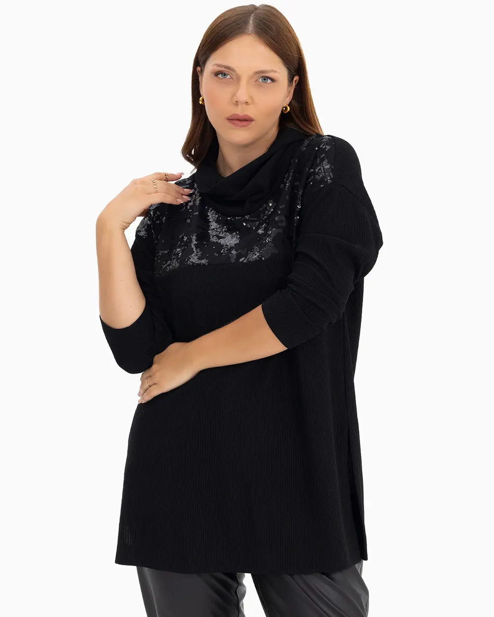 Plus Size Collar Tunic