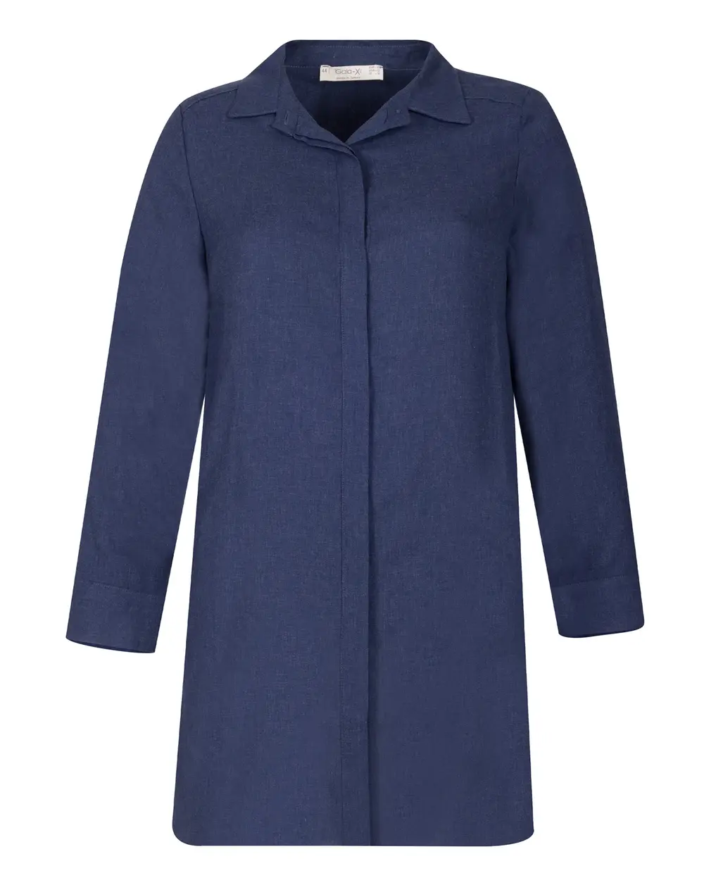 Plus Size Hidden Button Shirt