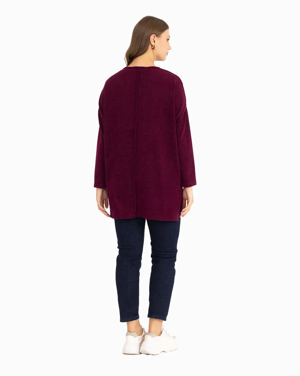 Büyük Beden Salaş Kesim Triko Tunik