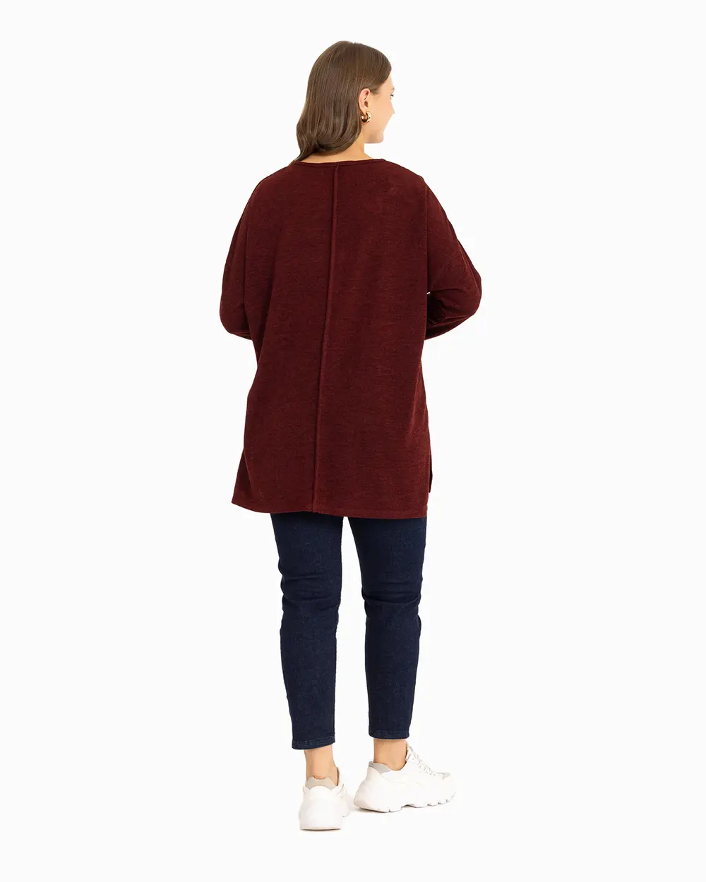 Büyük Beden Salaş Kesim Triko Tunik