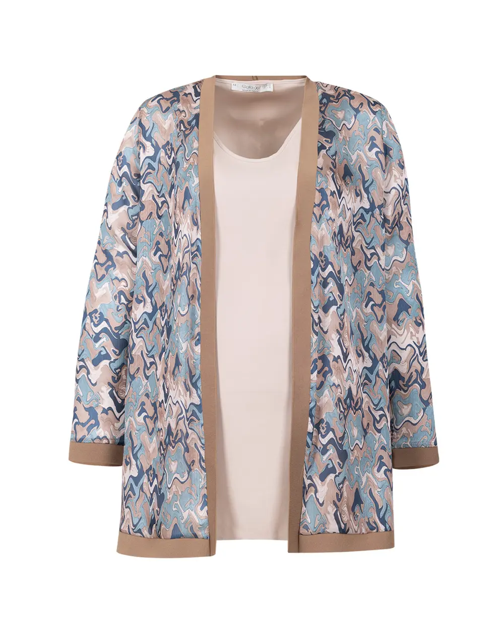 Plus Size Patterned Undershirt Jacket