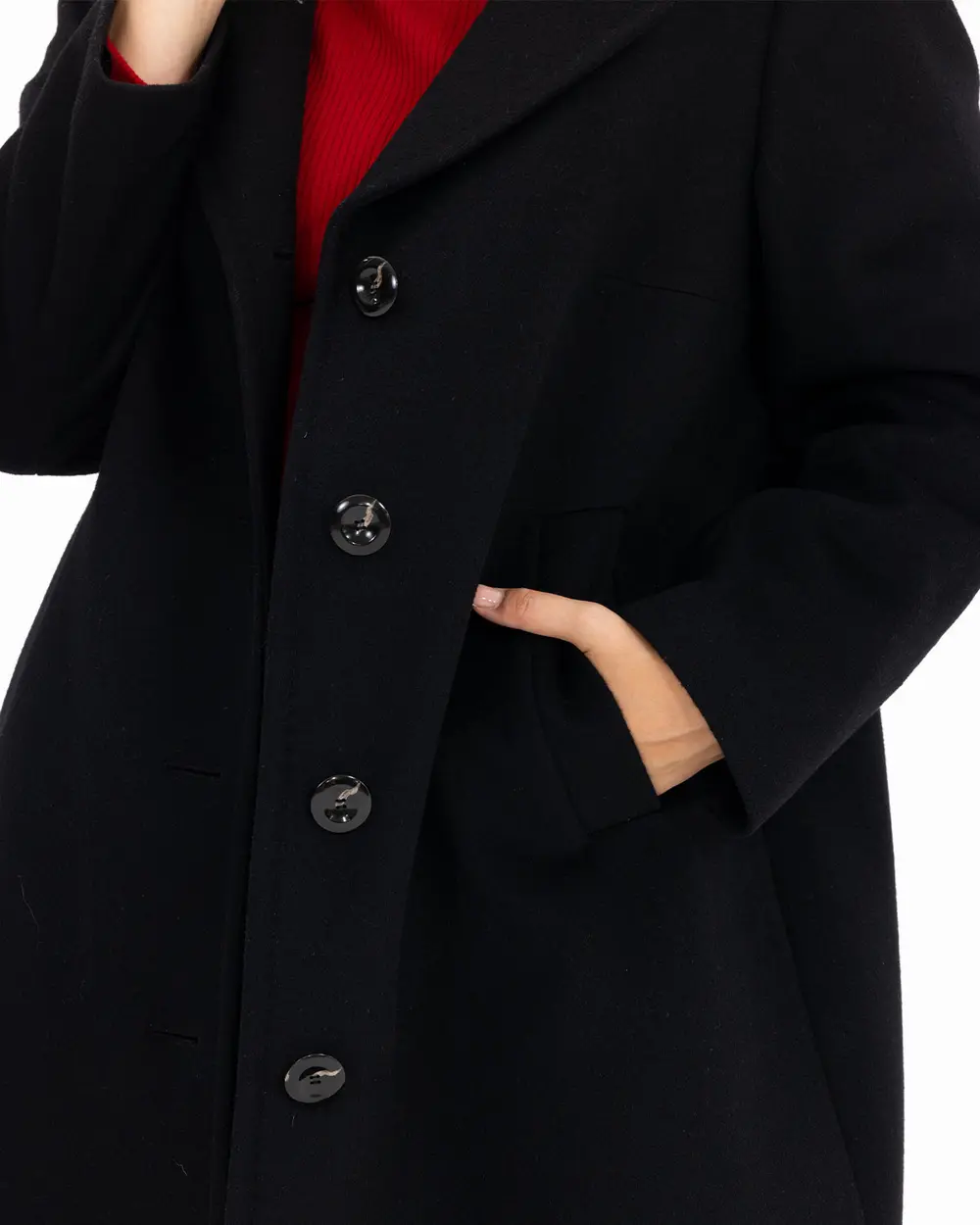 Büyük Beden Astarı Desenli Midi Boy Kaban