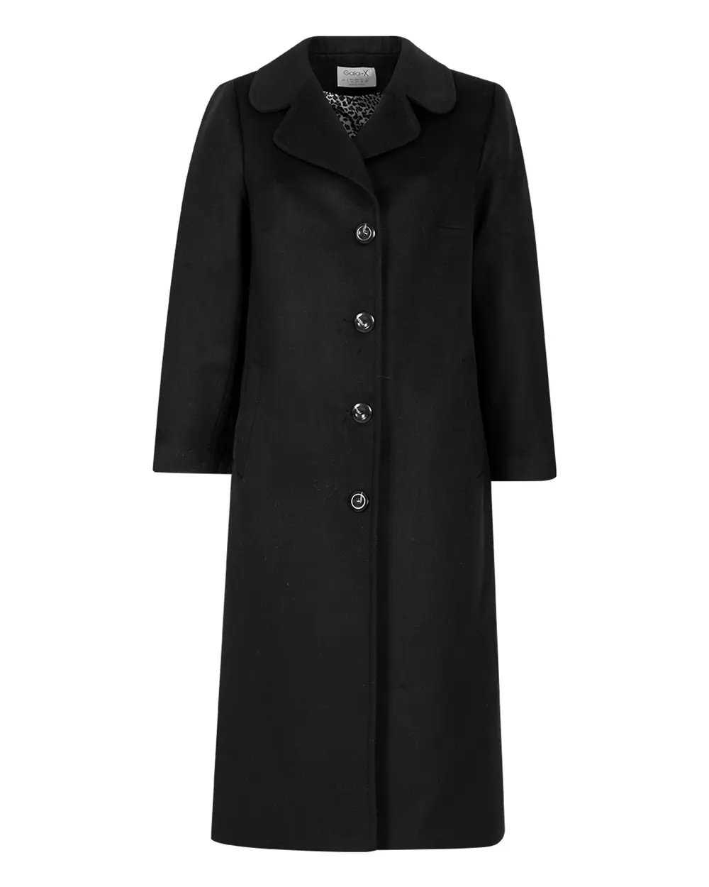 Büyük Beden Astarı Desenli Midi Boy Kaban