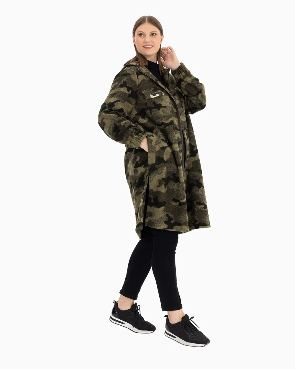 Plus Size Camouflage Patterned Cap