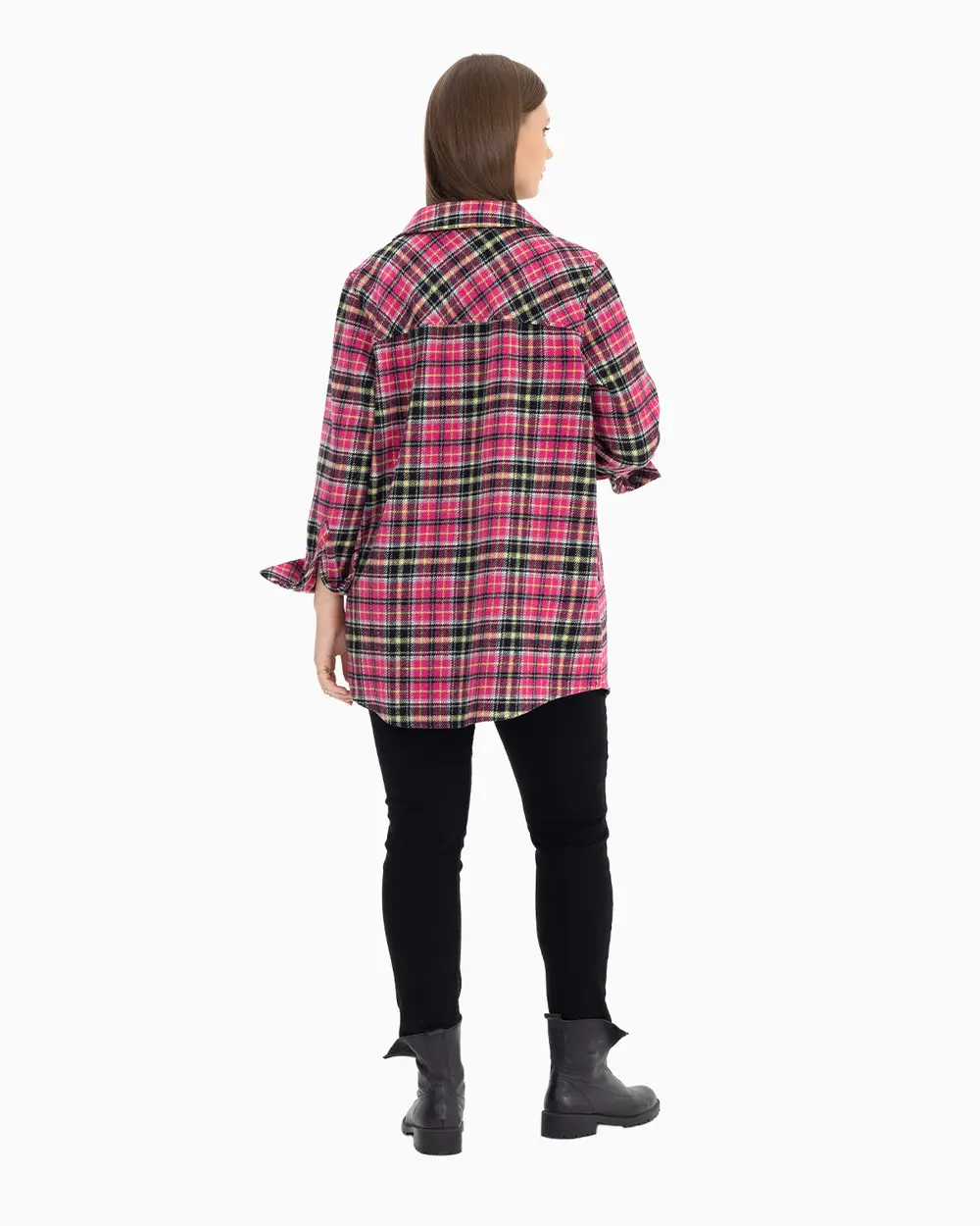 Plus Size Checkered Jacket