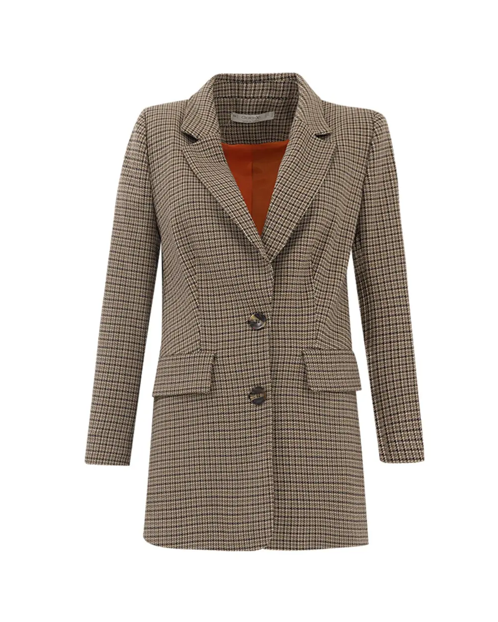 Plus Size Plaid Blazer Jacket