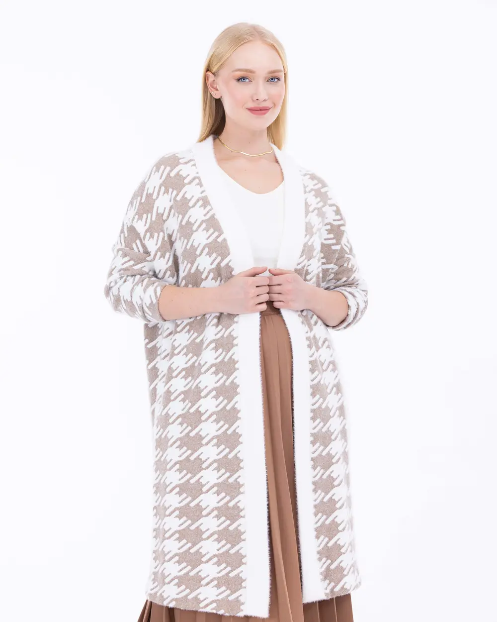 Plus Size Crowbar Patterned Jacket