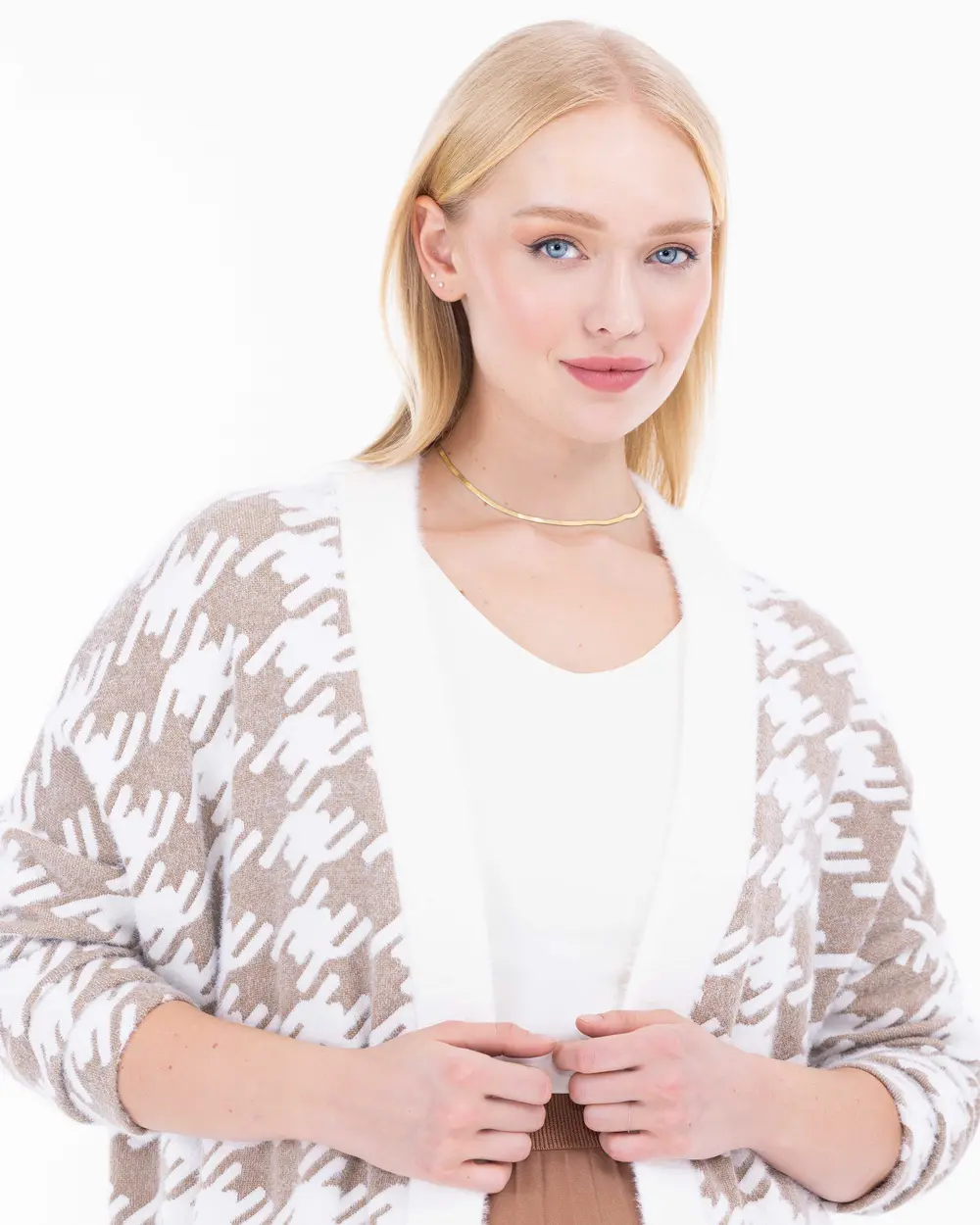 Plus Size Crowbar Patterned Jacket