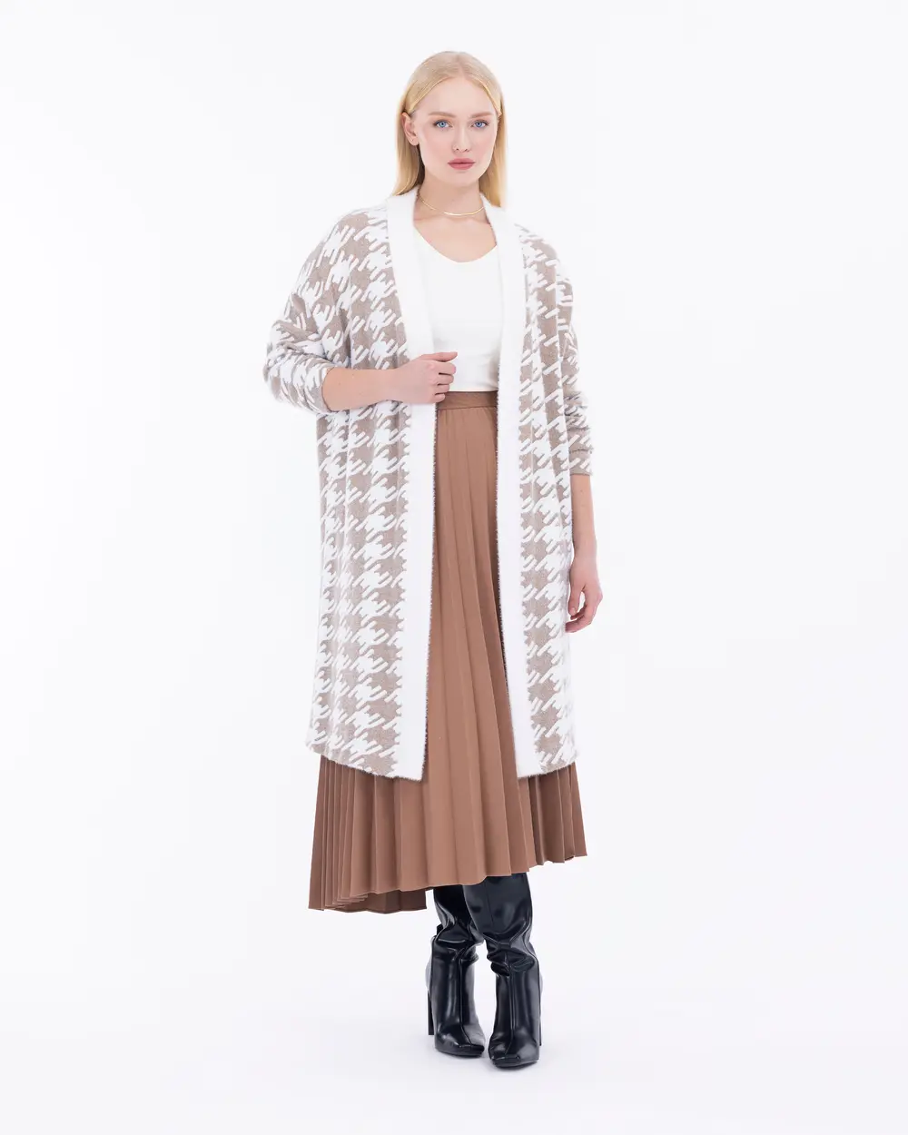 Plus Size Crowbar Patterned Jacket