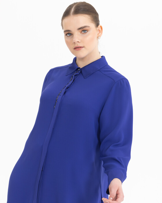 GALAXI PLUS SIZE STONE EMBROIDERED SHIRT