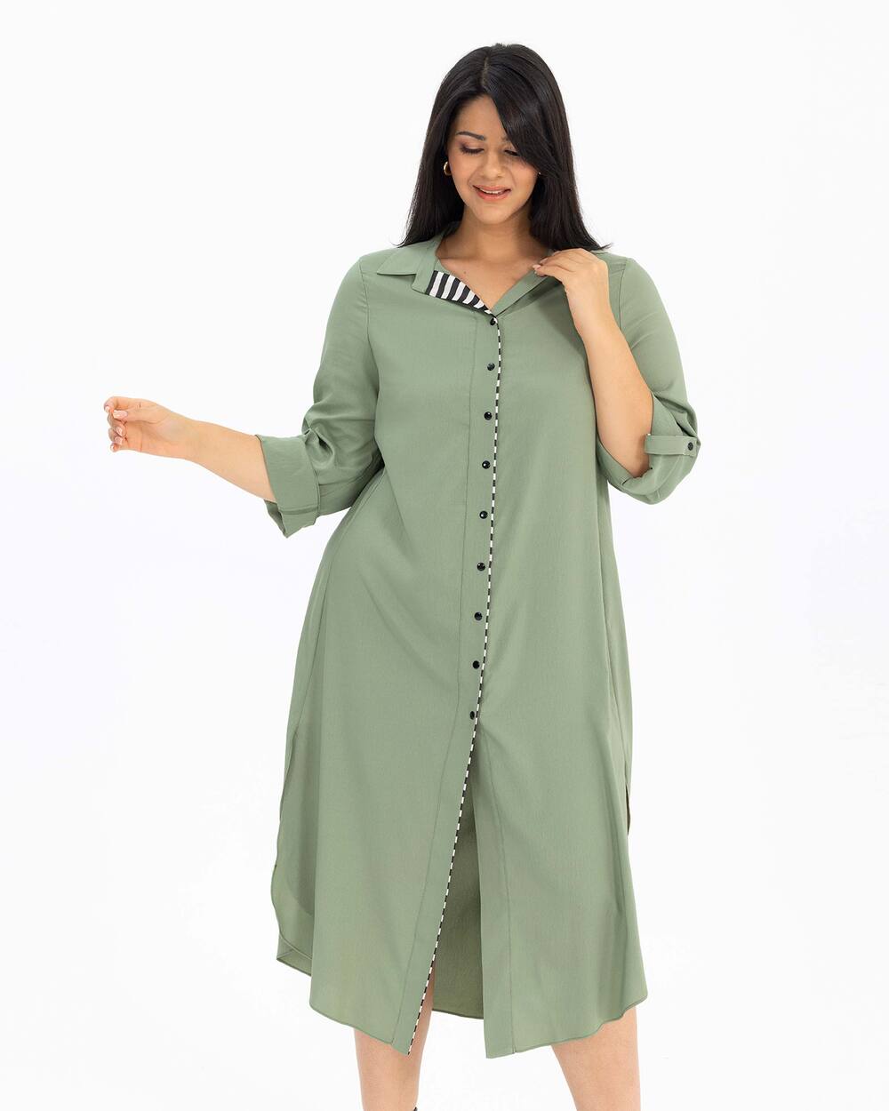 Plus Size Slit Wide Cut Tunic