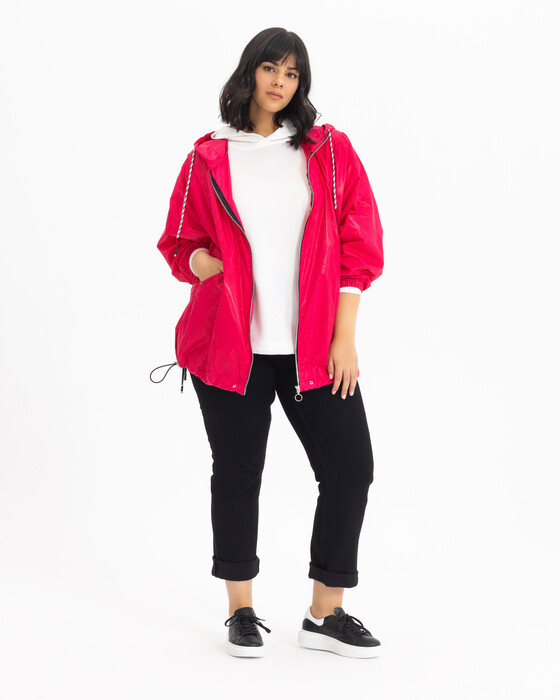 Büyük Beden Parlak Görünümlü Renkli Yağmurluk