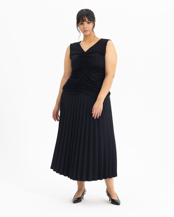 GALAXI PLUS SIZE PLEATED SKIRT