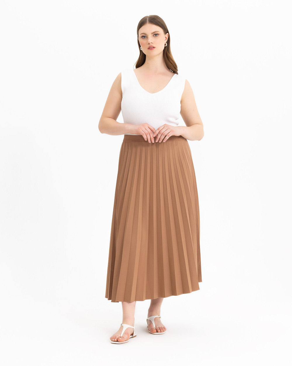 GALAXI PLUS SIZE PLEATED SKIRT