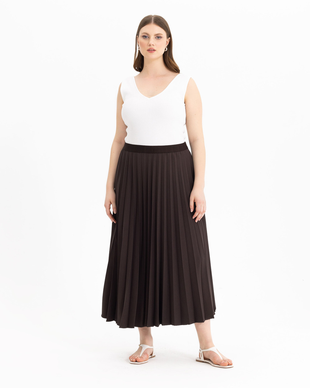 GALAXI PLUS SIZE PLEATED SKIRT