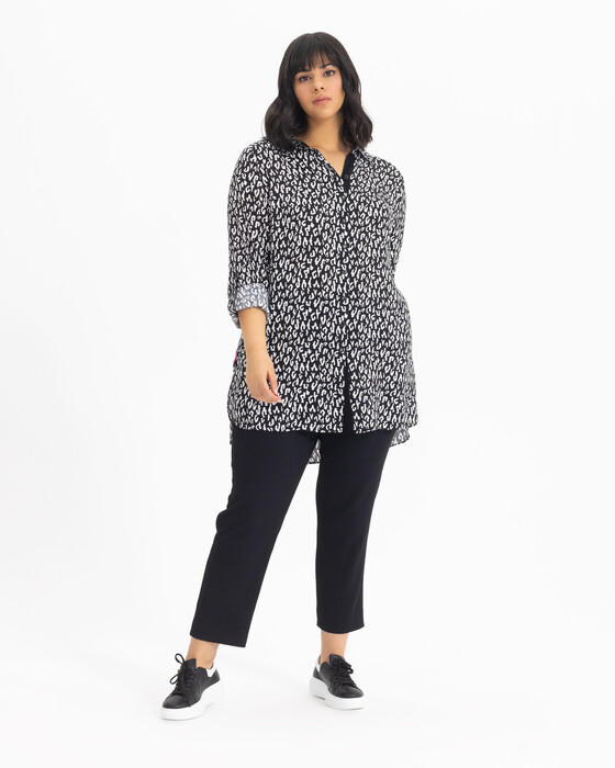 GALAXI PLUS SIZE LEOPARD PRINT SHIRT