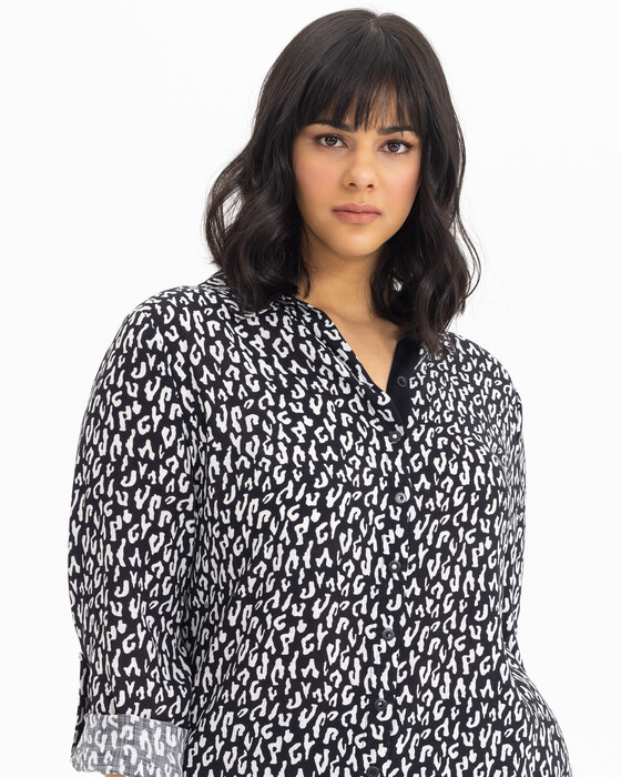 GALAXI PLUS SIZE LEOPARD PRINT SHIRT