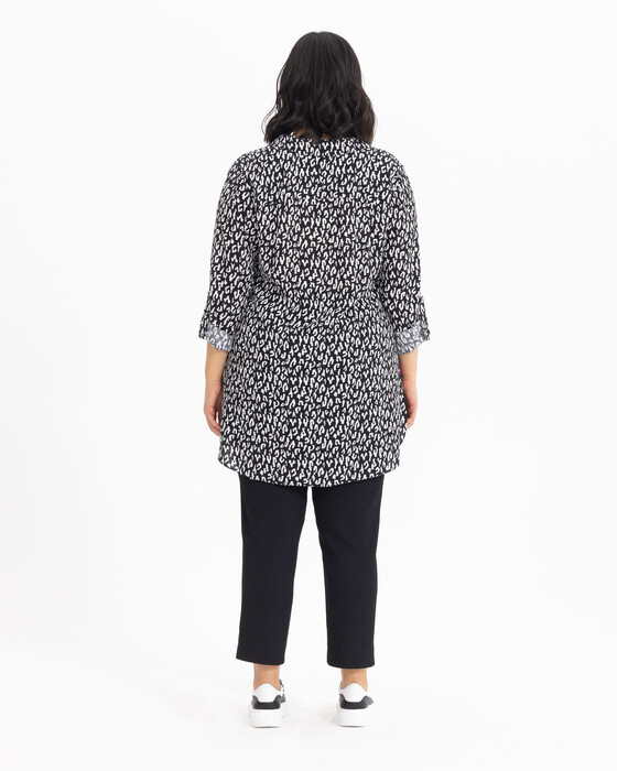 GALAXI PLUS SIZE LEOPARD PRINT SHIRT