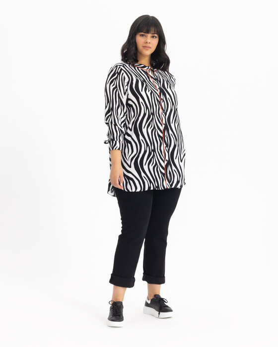 GALAXI PLUS SIZE ZEBRA PRINT SHIRT
