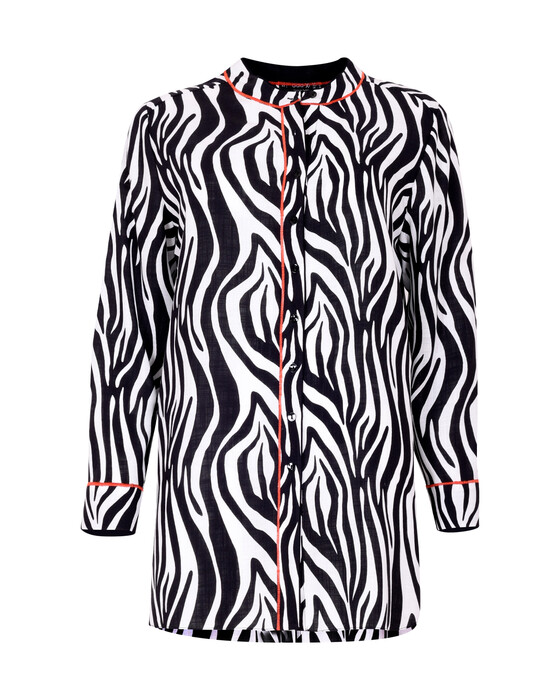 GALAXI PLUS SIZE ZEBRA PRINT SHIRT