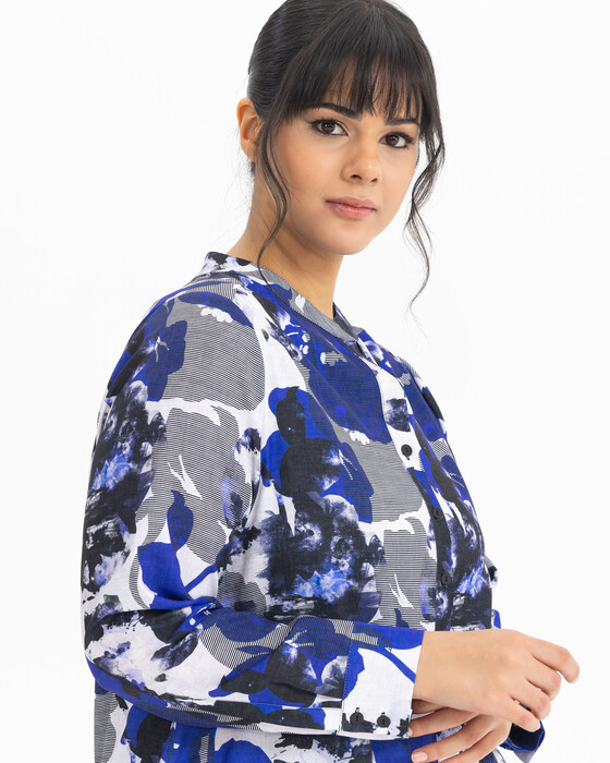 PLUS SIZE FLORAL PRINT SHIRT TUNIC