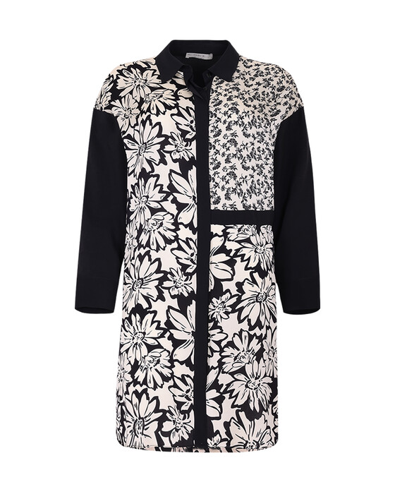 Büyük Beden Çiçek Desenli Gömlek Tunik