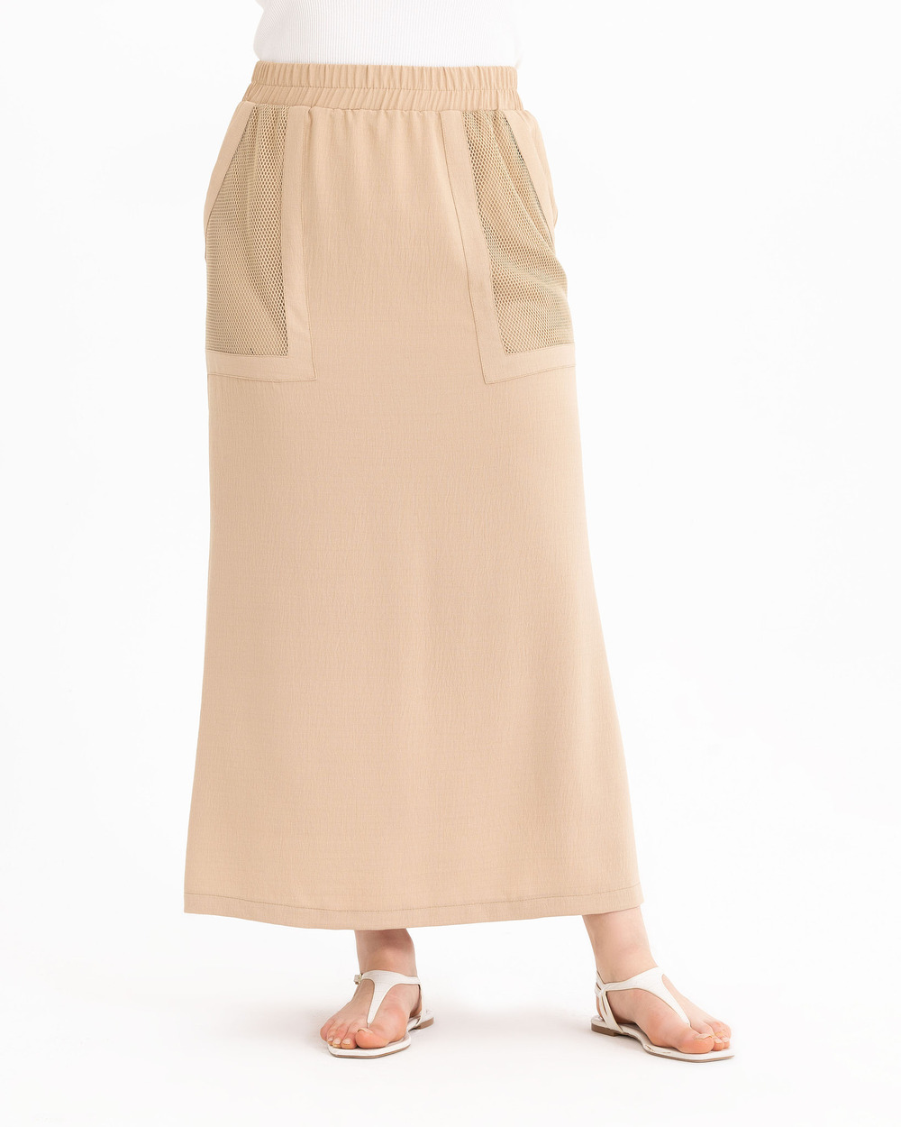 GALAXİ PLUS SIZE ELASTIC WAIST SKIRT