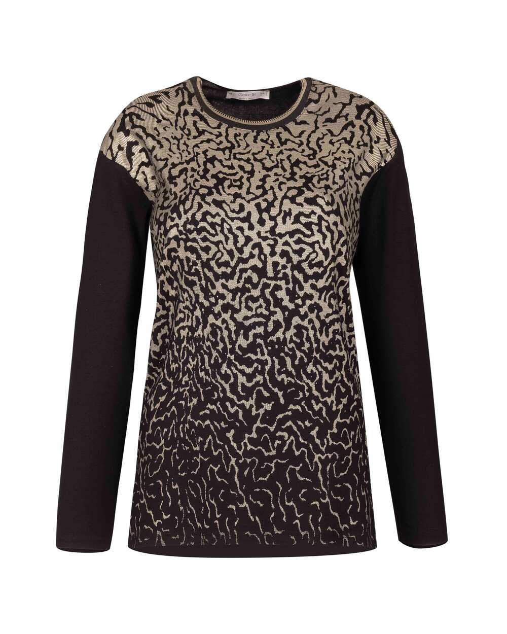 Büyük Beden Baskılı Uzun Kollu Bluz