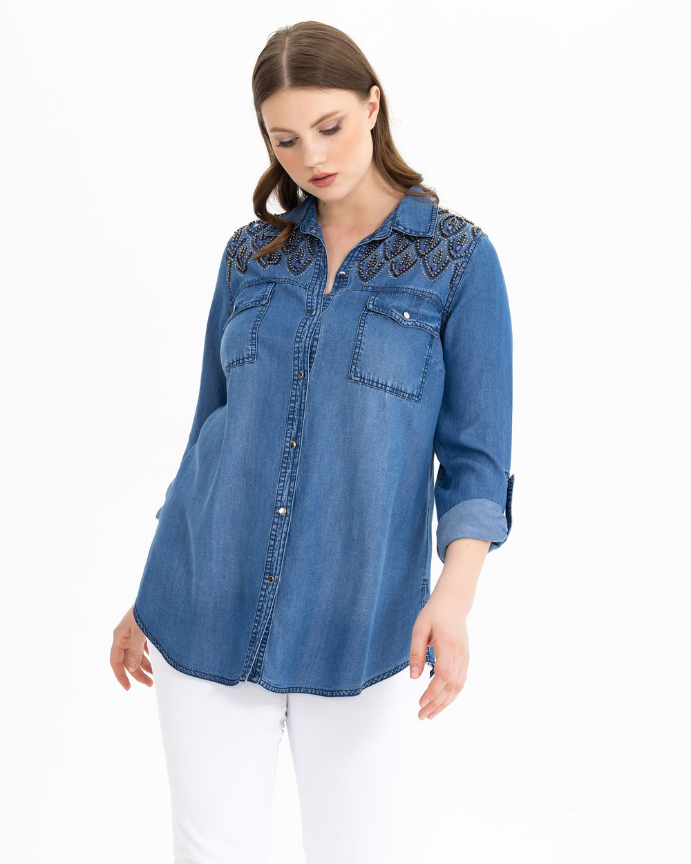 Denim shirt plus on sale size