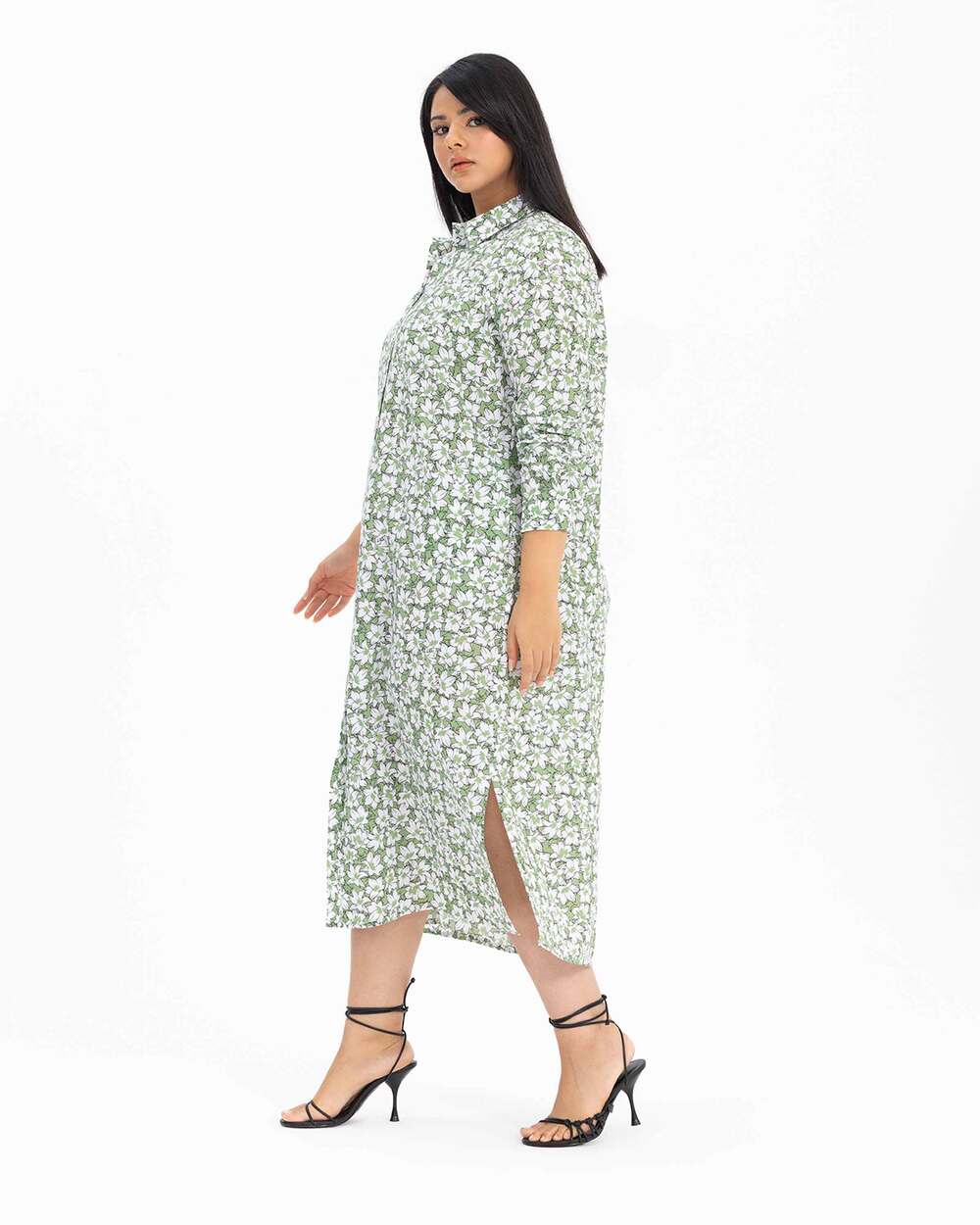 Büyük Beden Desenli Gömlek Model Elbise