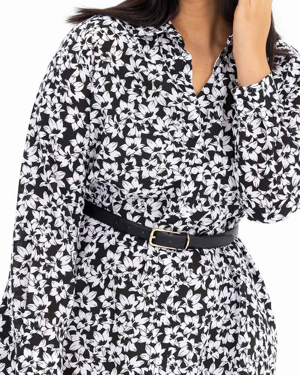 Büyük Beden Desenli Gömlek Model Elbise