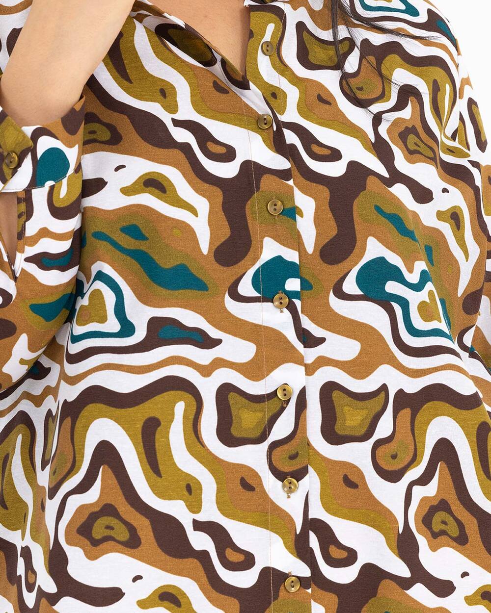 Büyük Beden Desenli Gömlek Model Elbise