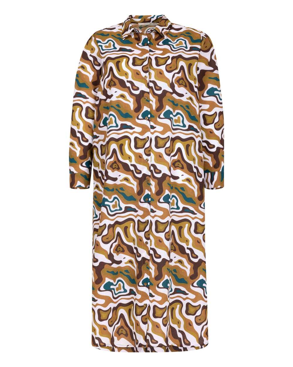 Büyük Beden Desenli Gömlek Model Elbise